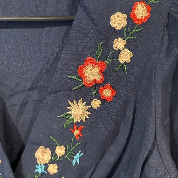 Shein navy embroidery design fall dress - Picture 6 of 6